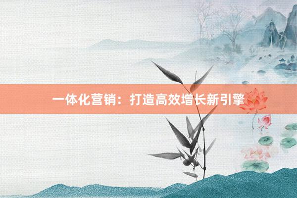 一体化营销：打造高效增长新引擎